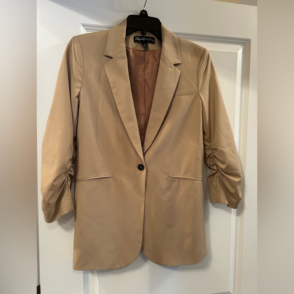 Elizabeth and James Tan Blazer